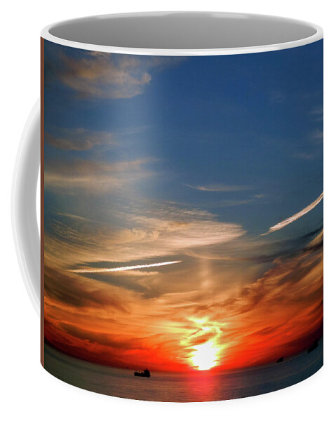 Gulf Of Mexico Coffee Mug featuring the photograph Sunset on the Gulf of Mexico by Debra Martz