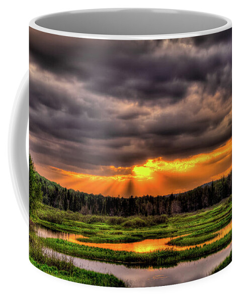 Sunset On The Moose River Coffee Mug featuring the photograph Sunset on the Moose River by David Patterson
