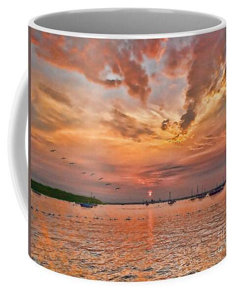 Sunset Coffee Mug featuring the photograph Sunset Over Sea Cliff by Jeff Breiman