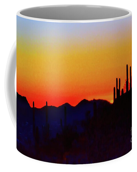 Landscape Coffee Mug featuring the photograph Sunset over Tucson Arizona by Diana Mary Sharpton