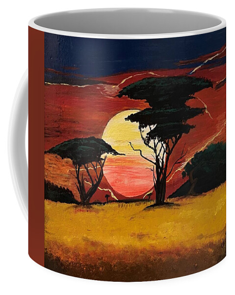 Sunset Coffee Mug featuring the painting Sunset by Charles Young