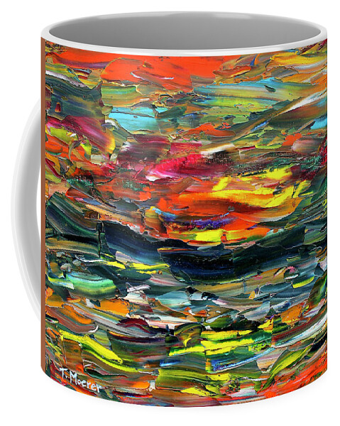 Ocean Coffee Mug featuring the painting Sunset Sail by Teresa Moerer