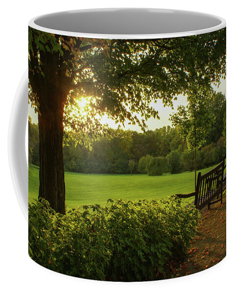 Boerner Botanical Gardens Coffee Mug featuring the photograph Sunset Seating by Deb Beausoleil
