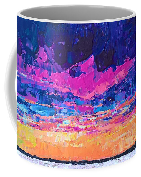 Sunset Coffee Mug featuring the painting Sunset Surprise by Lisa Dionne