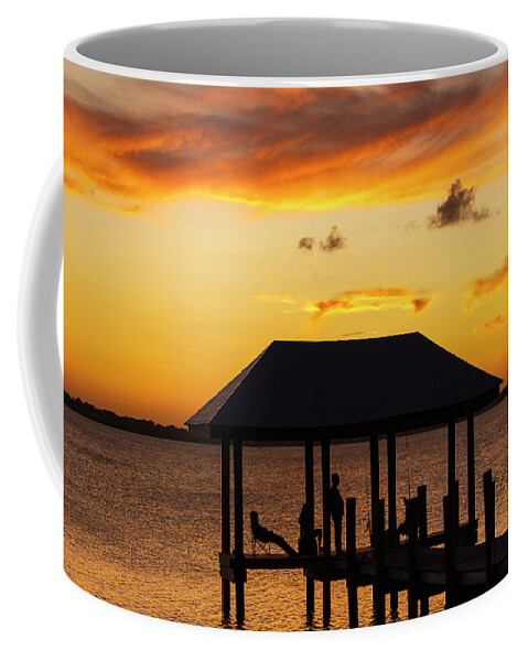 Sunset Coffee Mug featuring the photograph Sunset Fishing Timeout by Blair Damson