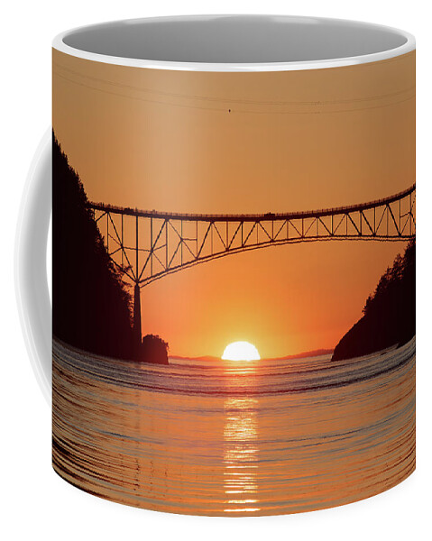 Sunset Deception Pass Coffee Mug featuring the photograph Sunset Under the Bridge by Michael Rauwolf