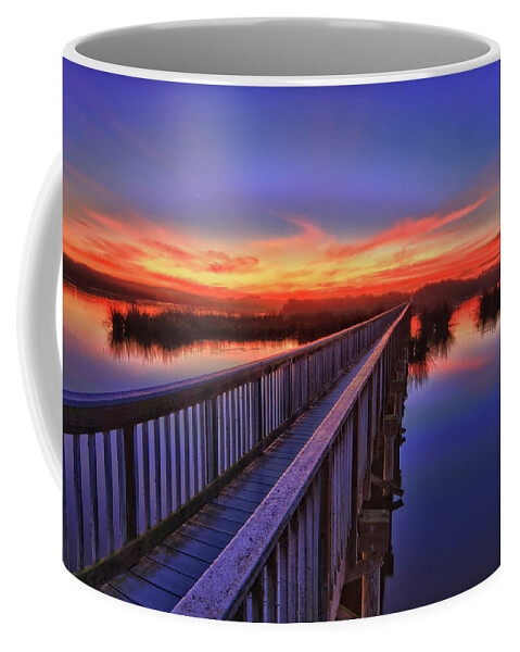 Oso Flaco Lake Coffee Mug featuring the photograph Sunset Walkway by Beth Sargent
