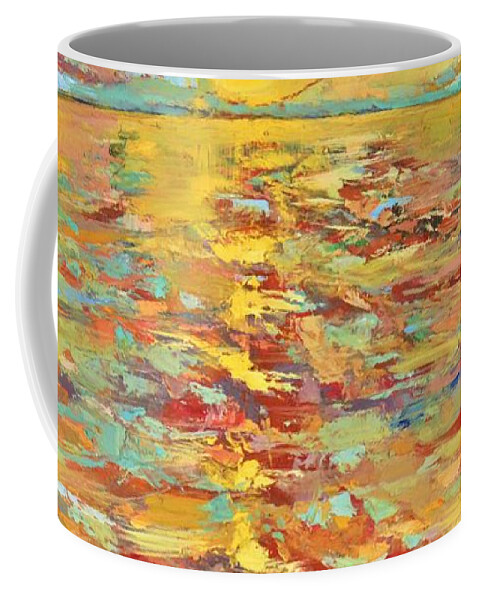Sunny Coffee Mug featuring the painting Glisten by Linette Childs