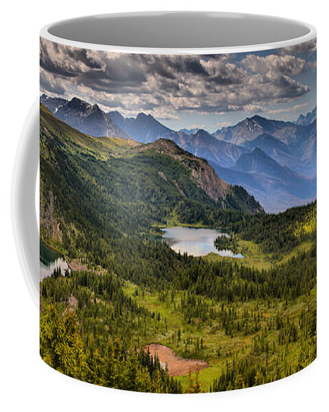 Sunshine Coffee Mug featuring the photograph Sunshine Meadows Canadian Rockies Panorama by Adam Jewell