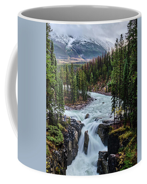 Voyage Jasper Banff 2021 Coffee Mug featuring the photograph Sunwapta Falls Jasper by Carl Marceau