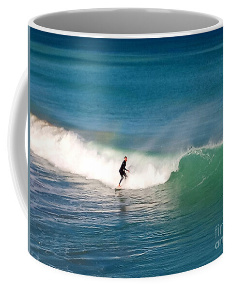 Surf Coffee Mug featuring the photograph Surfing Rainbows by Dani McEvoy