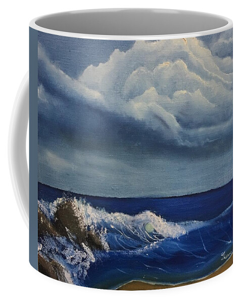 Oil Painting Coffee Mug featuring the painting Surf's Up by Thomas Janos
