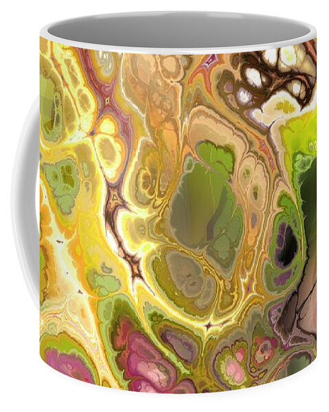 Colorful Coffee Mug featuring the digital art Suroto - Funky Artistic Colorful Abstract Marble Fluid Digital Art by Sambel Pedes