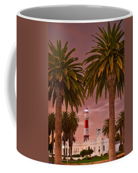 Swakopmund Lighthouse Coffee Mug featuring the photograph Swakopmund Lighthouse, Namibia by Peter Boehringer