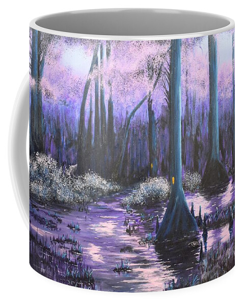 Swamp Coffee Mug featuring the painting Swamp Twilight by William Dickgraber