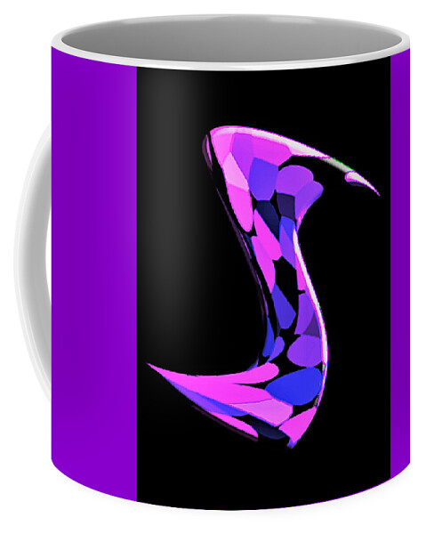 Abstract Coffee Mug featuring the digital art Swan Abstract by Ronald Mills