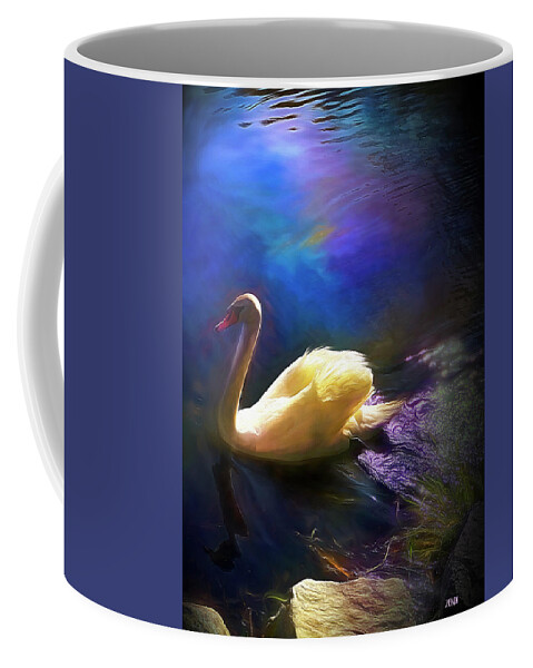  Coffee Mug featuring the digital art Swan by Cindy Greenstein