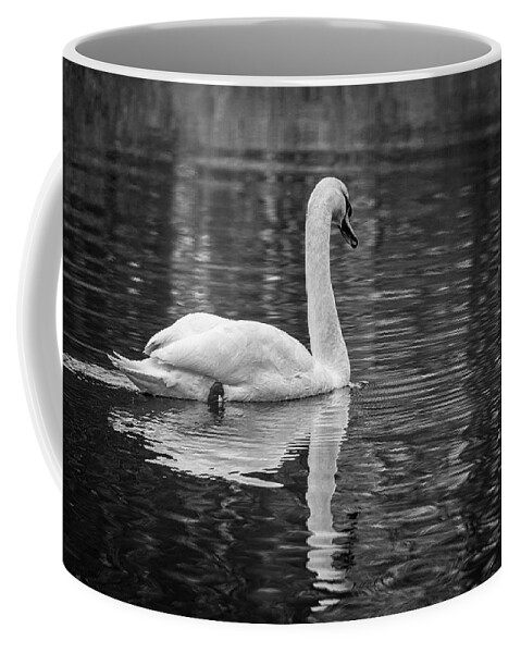 Black And White Coffee Mug featuring the photograph Swan I BW by David Gordon