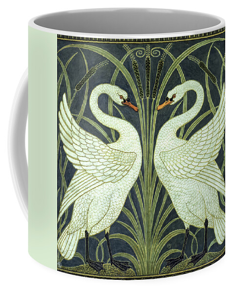 Walter Crane Coffee Mug featuring the painting Swans, 1875 by Walter Crane