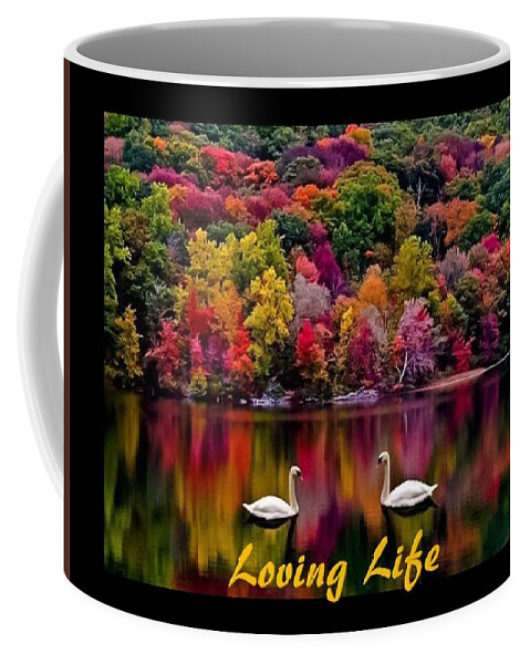 Swans Coffee Mug featuring the photograph Swans Loving Life by Nancy Ayanna Wyatt