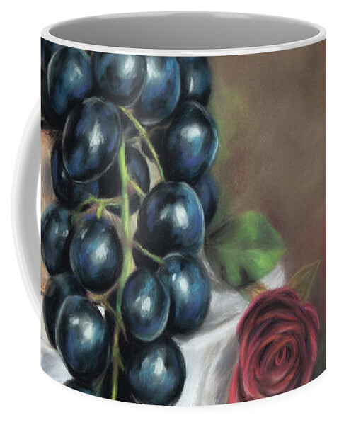 Grapes Coffee Mug featuring the pastel Sweet and Savoury by Kirsty Rebecca