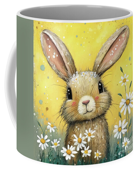Bunny Coffee Mug featuring the painting Sweet Bella Bunny by Tina LeCour