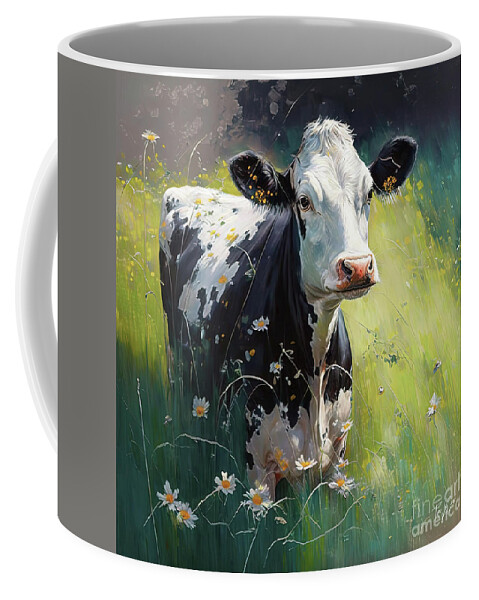Cow Coffee Mug featuring the painting Sweet Country Cow One by Tina LeCour