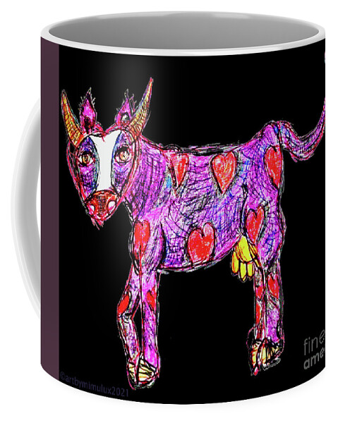 Cow Coffee Mug featuring the digital art Sweet Cow by Mimulux Patricia No