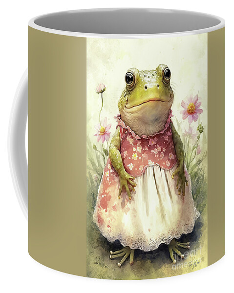Bullfrog Coffee Mug featuring the painting Sweet Little Amelia by Tina LeCour