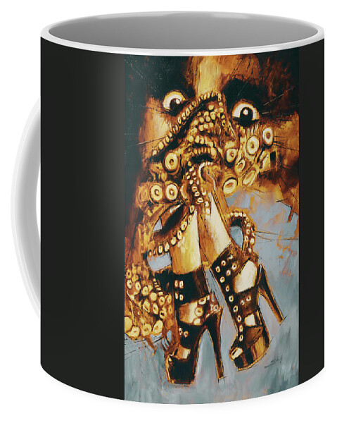 Tentacles Coffee Mug featuring the painting Sweet nightmare by Sv Bell