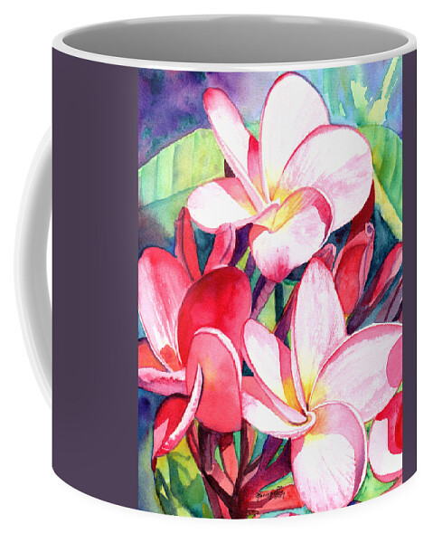 Plumeria Coffee Mug featuring the painting Sweet Plumeria 3 by Marionette Taboniar