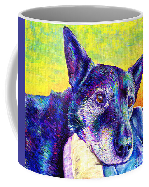 Dog Coffee Mug featuring the painting Sweet Reverie by Rebecca Wang