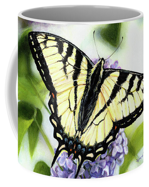 Yellow Swallowtail Coffee Mug featuring the painting Sweet Spring Daydream by Shana Rowe Jackson
