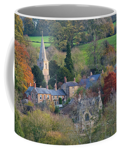 Swerford Coffee Mug featuring the photograph Swerford in the Autumn at Sunset by Tim Gainey