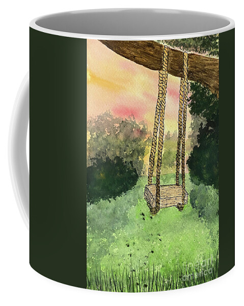 Swing Coffee Mug featuring the mixed media Swing by Lisa Neuman