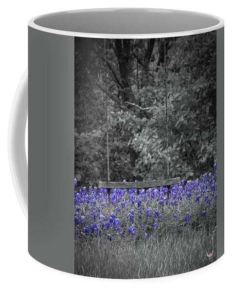 Texas Coffee Mug featuring the photograph Swinging in the Bluebonnets by Pam Rendall