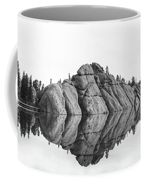 Sylvan Lake Reflections Coffee Mug featuring the photograph Sylvan Lake Reflections Black And White by Dan Sproul