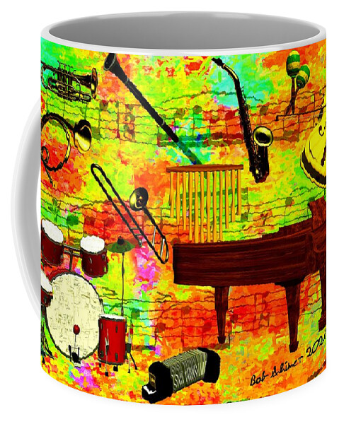Digital Abstract Music Symphony Coffee Mug featuring the digital art Symphony by Bob Shimer