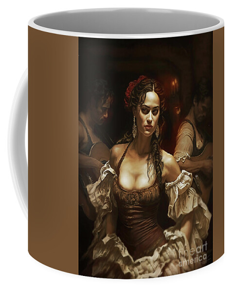 Tablaos Flamencos Coffee Mug featuring the digital art Tablaos Flamenco by Shanina Conway