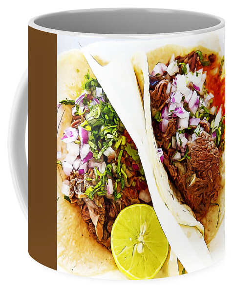 Taco Coffee Mug featuring the digital art Taco de Birria by William Scott Koenig