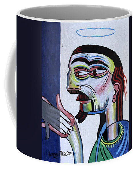 Cubism Coffee Mug featuring the painting Take My Hand by Anthony Falbo