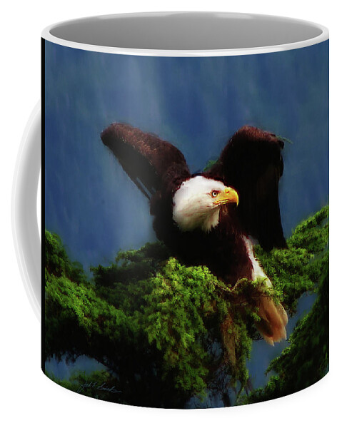Eagle Coffee Mug featuring the painting Taking Flight  by Joel Smith