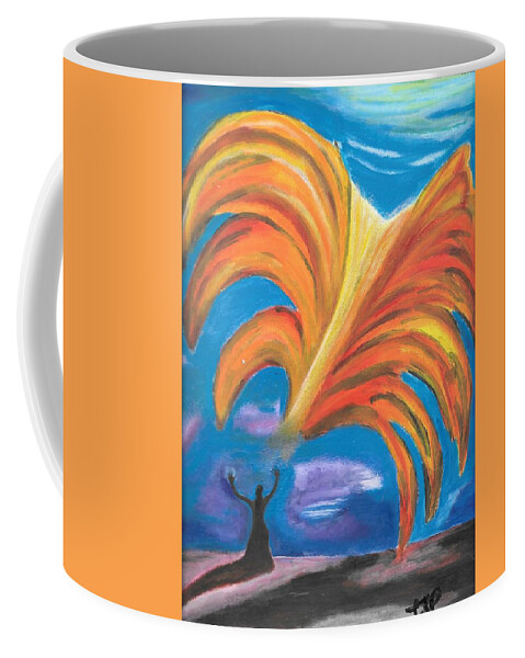 Sky Coffee Mug featuring the painting Taking the High Road by Esoteric Gardens KN