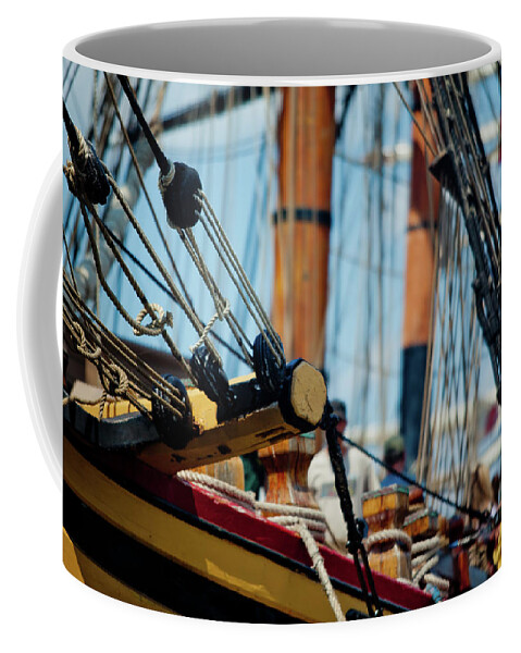 Nautical Coffee Mug featuring the photograph Tall Ship Rigging by Rich S