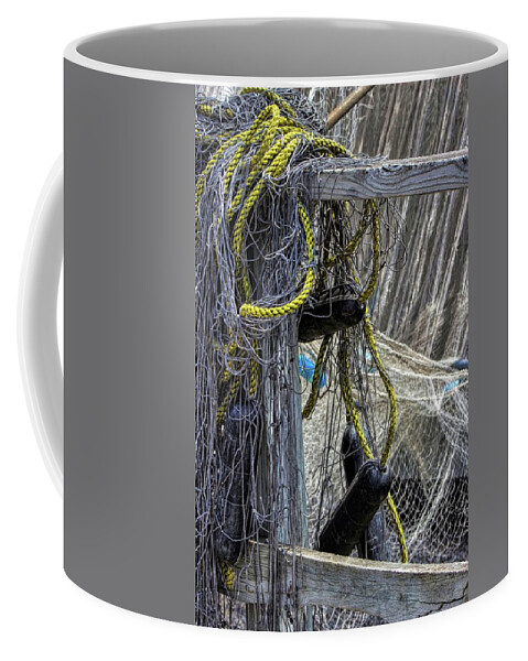 Fishing Coffee Mug featuring the photograph Tangeld Fishing Net by Ron Grafe