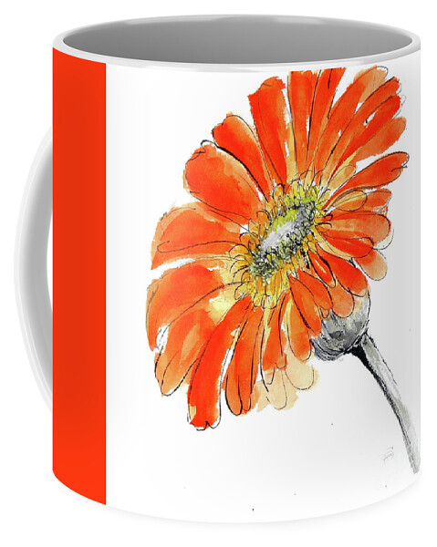 Original And Printed Watercolors Coffee Mug featuring the painting Tangerine Grey II by Chris Paschke