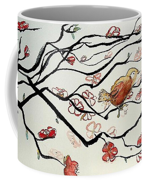 Asian Coffee Mug featuring the painting Tao Tree 1 by Valerie Shaffer