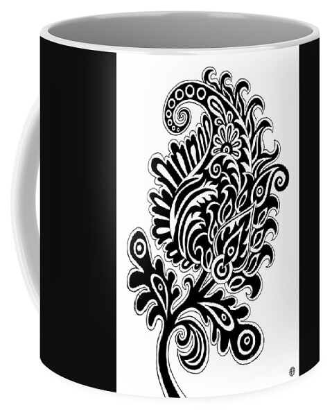 Flower Coffee Mug featuring the drawing Tapestry Flower Ink 7 by Amy E Fraser