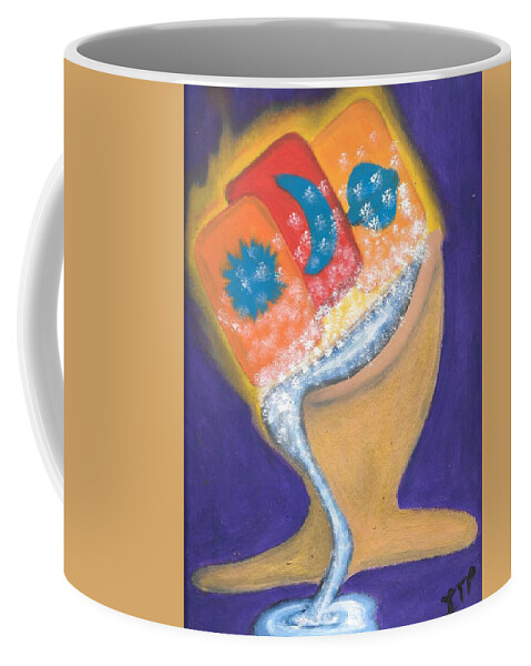 Tarot Coffee Mug featuring the painting Tarot Tied by Esoteric Gardens KN