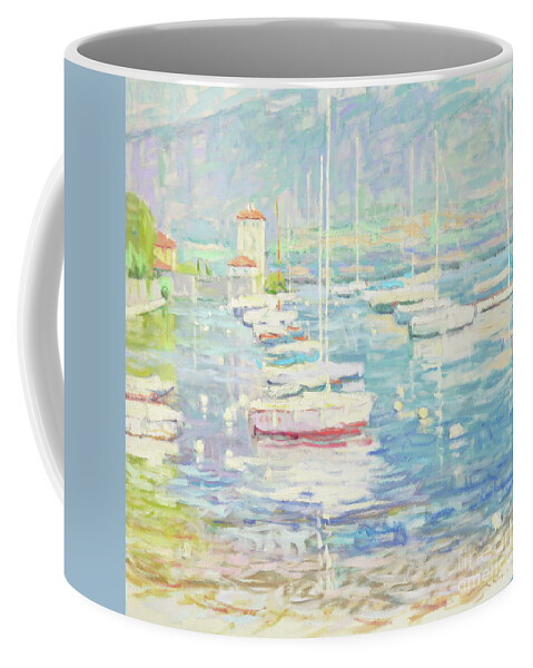 Fresia Coffee Mug featuring the painting Waiting In A Gentle Breeze by Jerry Fresia